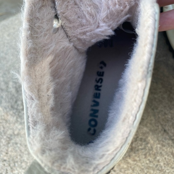 Run Star Hike 169550C Unisex  Beige Leather Sherpa Chuck Taylor Hi-Rise 6.5M 8W - Picture 7 of 11